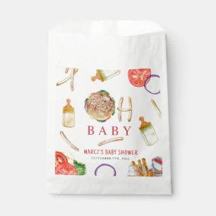 Burgers and Bottles Hamburger Oh Baby Shower  Favour Bags