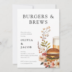 Burgers and Brews Couples Shower Invitation