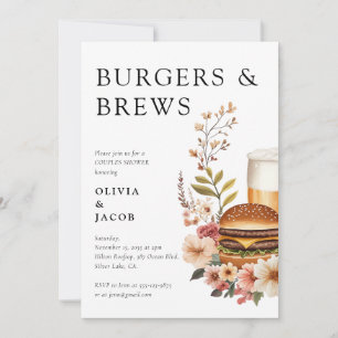 Burgers and Brews Couples Shower Invitation
