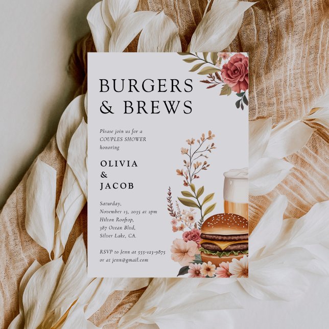 Burgers and Brews Couples Shower Invitation (Creator Uploaded)