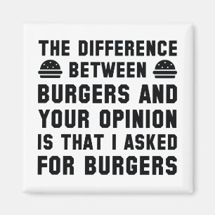 Burgers And Your Opinion Magnet