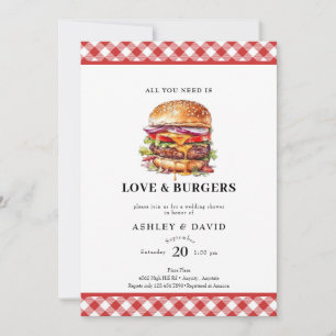 Burgers  BBQ   Couples Shower Invitation