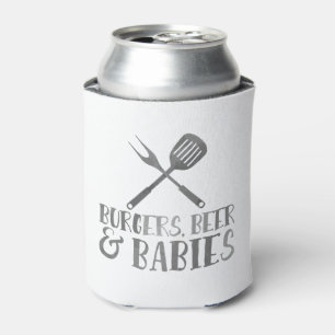 Burgers, Beer and Babies BBQ Baby Shower Can Cooler