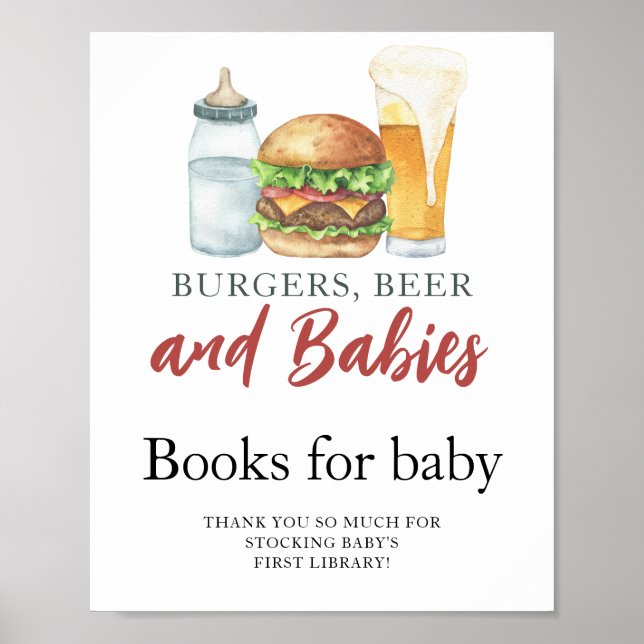 Burgers, beer & milk Books for baby Poster (Front)