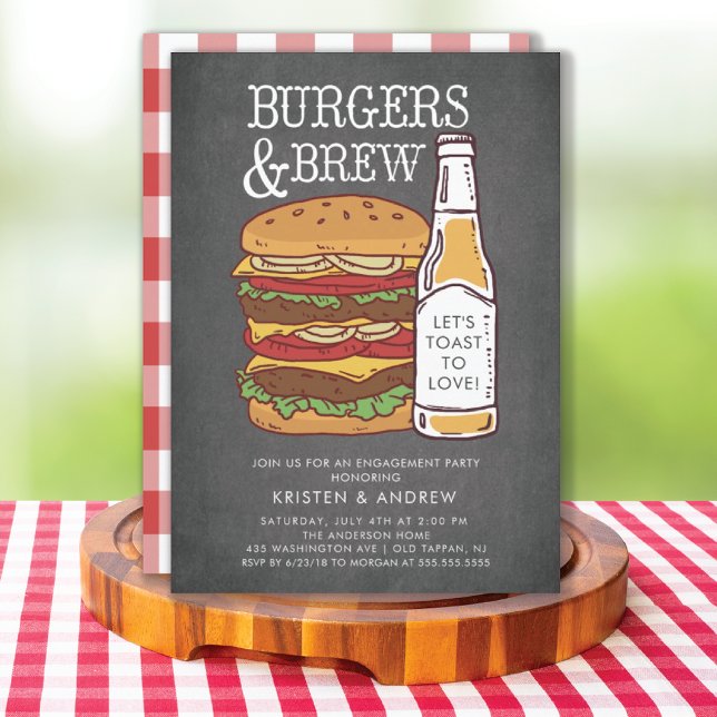 Burgers & Brew Barbecue Engagement Invitation (Creator Uploaded)