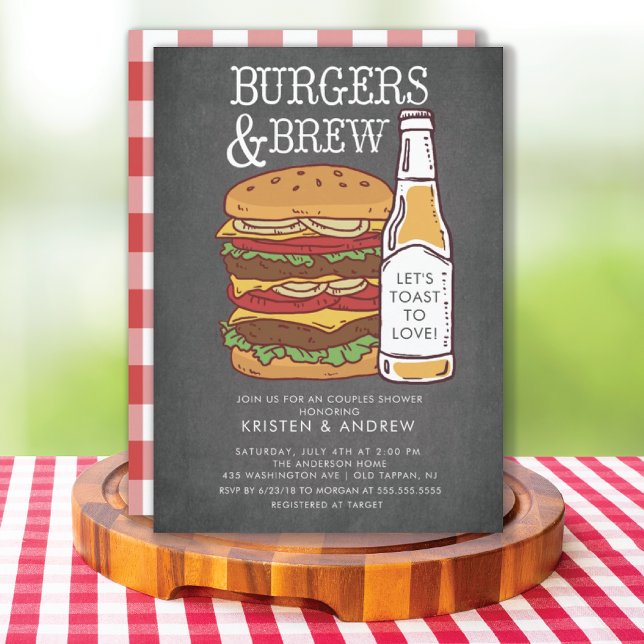 Burgers & Brew Couples Shower Invitation (Creator Uploaded)