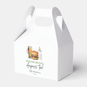 Burgers Brews and Diapers Too! Baby Shower Favour Box