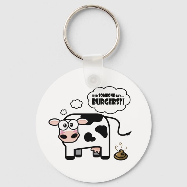 Burgers?! Funny Cow Keychain (Front)