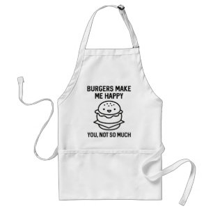 Burgers Make Me Happy Standard Apron