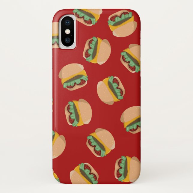Burgers on Red Phone Case (Back)