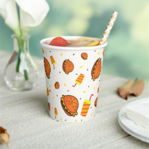 Burgers pattern paper cups