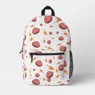 Burgers pattern printed backpack