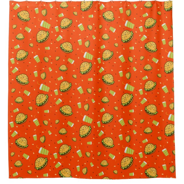Burgers pattern shower curtain (Front)
