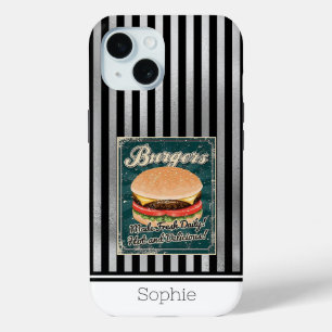 Burgers Retro Samsung  iPhone 15 Case