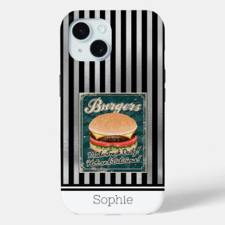 Burgers Retro Samsung  iPhone 15 Case