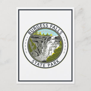 Burgess Falls State Park Tennessee Badge Postcard