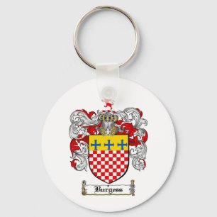 BURGESS FAMILY CREST -  BURGESS COAT OF ARMS KEY RING