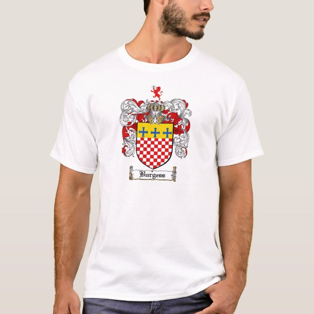 BURGESS FAMILY CREST -  BURGESS COAT OF ARMS T-Shirt (Front)