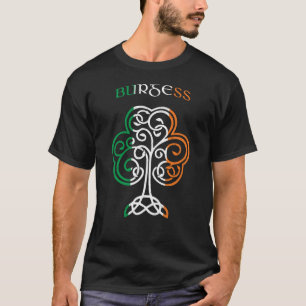 BURGESS Irish Name Shamrock Ireland Flag Family T-Shirt
