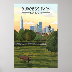 Burgess Park London Travel Poster