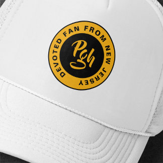 Burgh Fan Custom Black Gold Retro Pgh Trucker Hat