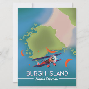 Burgh Island Devon travel map Invitation