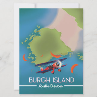 Burgh Island Devon travel map Invitation