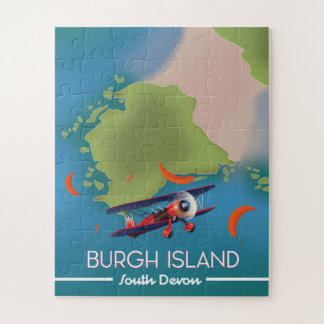 Burgh Island Devon travel map Jigsaw Puzzle