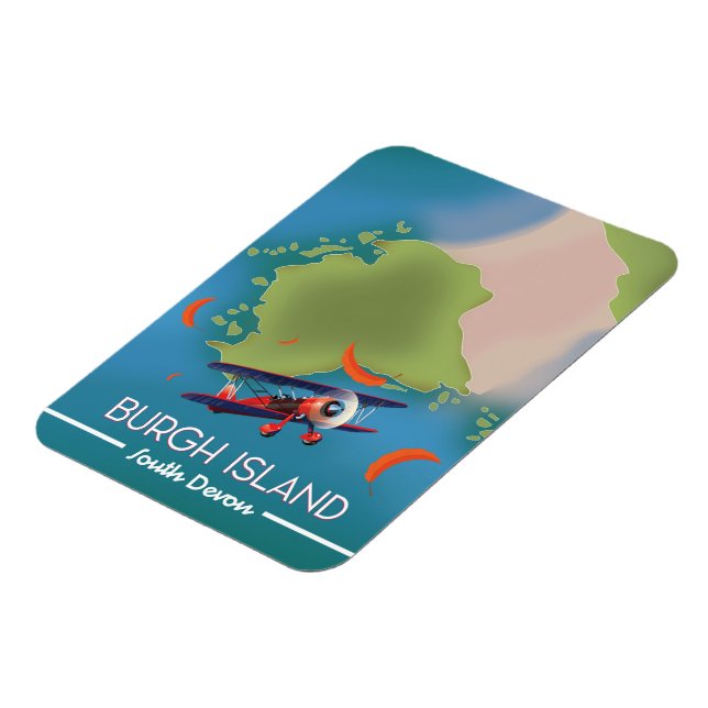 Burgh Island Devon travel map Magnet (Left Side)