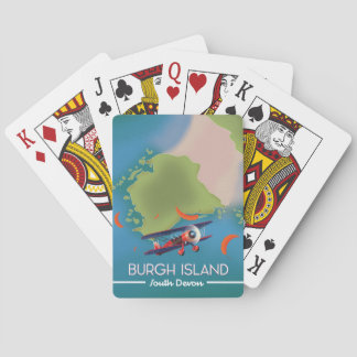 Burgh Island Devon travel map Playing Cards