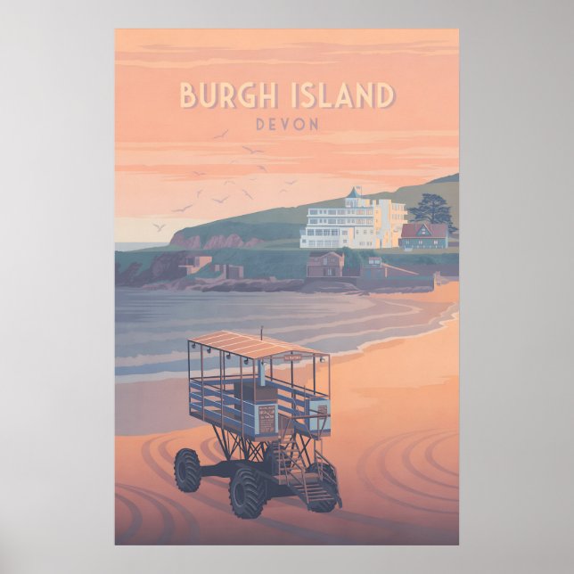 Burgh Island Devon Travel Poster (Front)