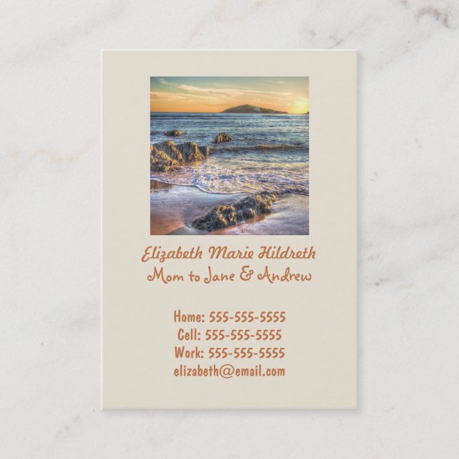 Burgh Island from Bantham at Sundown... Calling Card (Front)