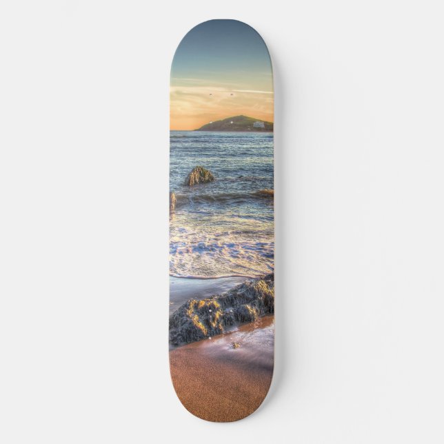 Burgh Island from Bantham at Sundown... Skateboard (Front)