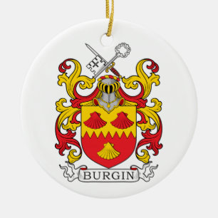 Burgin Family Crest Ceramic Tree Decoration