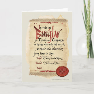 Burglar Contract Card