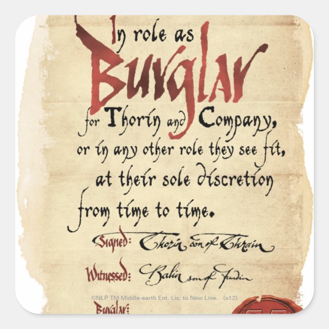 Burglar Contract Square Sticker (Front)