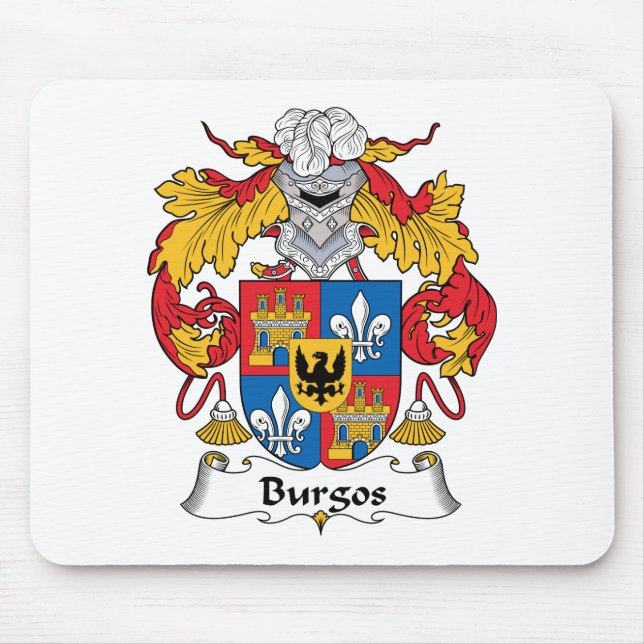 Burgos Family Crest Mouse Mat (Front)