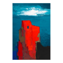Burgruine (The Castle Ruins) Vibrant Abstract Art 