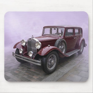 Burgundy 1930's Luxury Sedan Mouse Mat