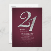 Burgundy 21st Birthday Sliver Glitter Daughter