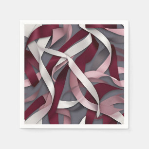 Burgundy Abstract Ribbon Napkin