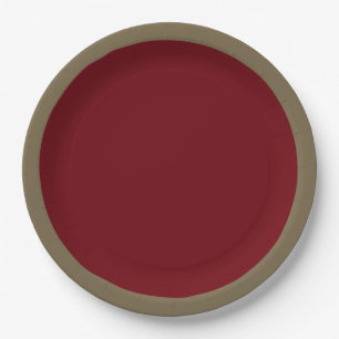 Burgundy Accent Colour Ready to Customise Paper Plate