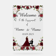 Burgundy acrylic Engagement sign