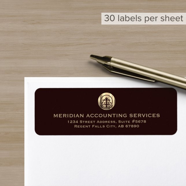 Burgundy Address Label with Logo (Creator Uploaded)