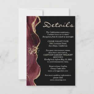 burgundy agate black elegant Details  card 
