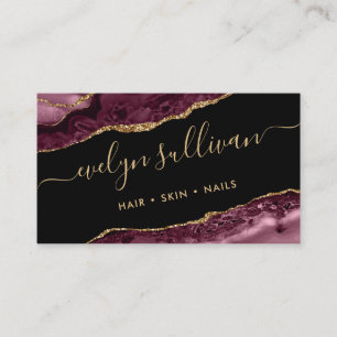 burgundy agate business card
