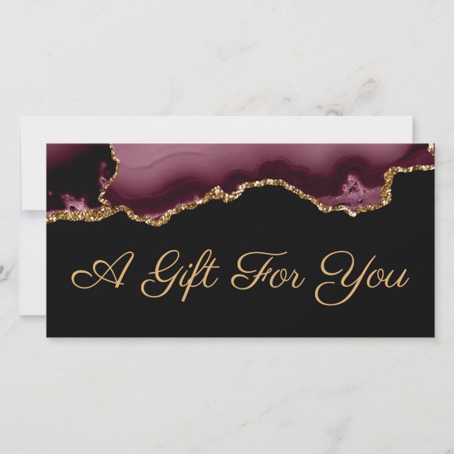 burgundy agate gift certificate (Front)
