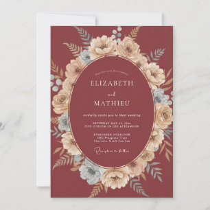 Burgundy Alluring Fall Wedding Invitation