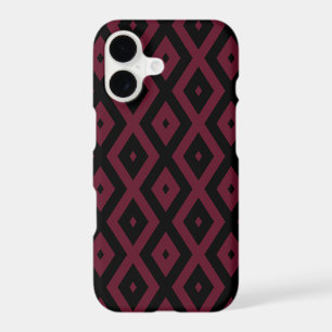 Burgundy and black diamond pattern
