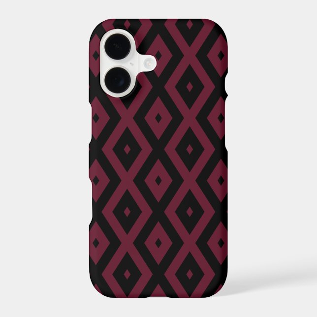 Burgundy and black diamond pattern (Back)